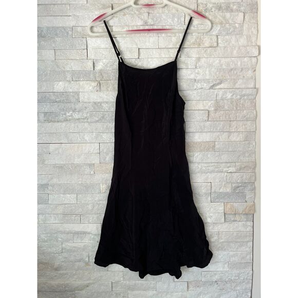 STONE COLD FOX Black 100% Silk Slip Mini Dress Women's Size 2 - Picture 1 of 8